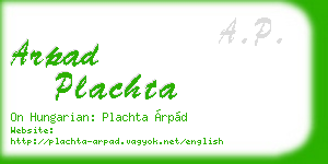 arpad plachta business card